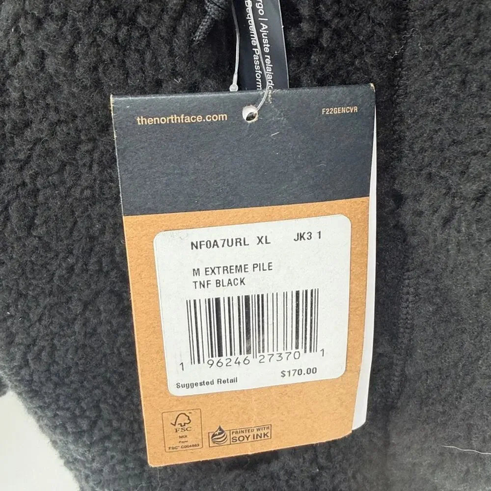 The North Face Men's Extreme Pile Fleece Jacket - Black - XL - New with tags